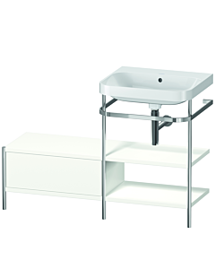 Duravit Happy D.2 Plus combinaison lavabo pour meuble HP4845N3636 120 x 49 cm, sans trou pour robinetterie, blanc , avec console en métal