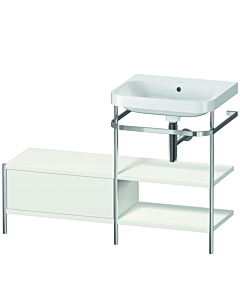Duravit Happy D.2 Plus combinaison lavabo pour meuble HP4845N3939 120 x 49 cm, sans trou pour robinetterie, nordic blanc , avec console en métal