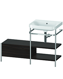 Duravit Happy D.2 Plus furniture washbasin combination HP4845N6969 120 x 49 cm, without tap hole, brushed walnut, with metal console