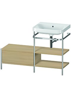 Duravit Happy D.2 Plus furniture washbasin combination HP4845N7171 120 x 49 cm, without tap hole, Mediterranean oak, with metal console