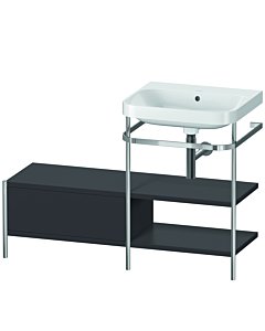 Duravit Happy D.2 Plus furniture washbasin combination HP4845N8080 120 x 49 cm, without tap hole, graphite super matt, with metal console