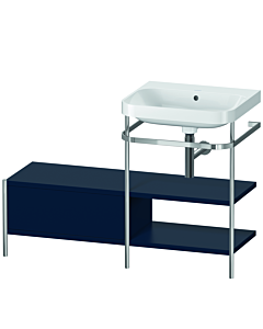 Duravit Happy D.2 Plus combinaison lavabo pour meuble HP4845N9898 120 x 49 cm, sans trou pour robinetterie, finition satinée bleu nuit, avec console en métal