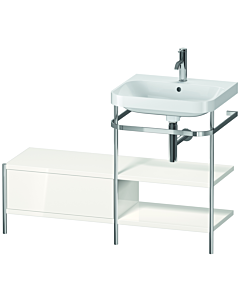 Duravit Happy D.2 Plus Möbelwaschtisch-Kombination HP4845O2222 120 x 49 cm, 1 Hahnloch, weiß hochglanz, mit Metallkonsole