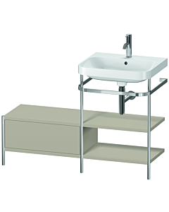 Duravit Happy D.2 Plus combinaison lavabo pour meuble HP4845O6060 120 x 49 cm, trou pour robinetterie 2000 , taupe satiné, avec console en métal