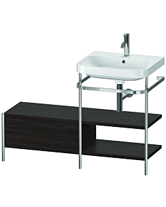 Duravit Happy D.2 Plus Möbelwaschtisch-Kombination HP4845O6969 120 x 49 cm, 1 Hahnloch, nussbaum gebürstet, mit Metallkonsole