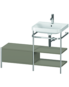Duravit Happy D.2 Plus furniture washbasin combination HP4845O9292 120 x 49 cm, 2000 tap hole, stone gray satin finish, with metal console