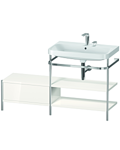 Duravit Happy D.2 Plus Möbelwaschtisch-Kombination HP4847E2222 140 x 49 cm, 2 Hahnlöcher, weiß hochglanz, mit Metallkonsole