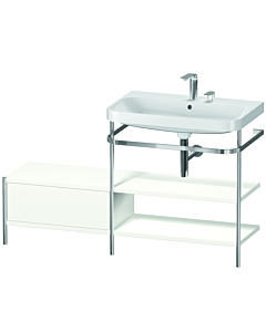 Duravit Happy D.2 Plus furniture washbasin combination HP4847E3636 140 x 49 cm, 2 tap holes, white satin finish, with metal console