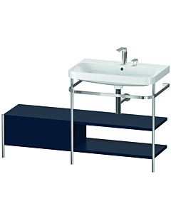 Duravit Happy D.2 Plus combinaison lavabo pour meuble HP4847E9898 140 x 49 cm, 2 trous pour robinet, bleu nuit satiné, avec console en métal