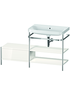 Duravit Happy D.2 Plus combinaison lavabo pour meuble HP4847N2222 140 x 49 cm, sans trou pour robinetterie, blanc brillant, avec console en métal