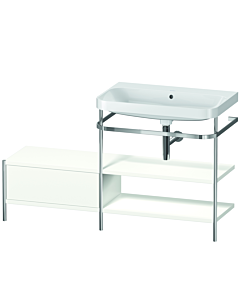 Duravit Happy D.2 Plus combinaison lavabo pour meuble HP4847N3636 140 x 49 cm, sans trou pour robinetterie, blanc , avec console en métal