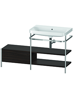 Duravit Happy D.2 Plus Möbelwaschtisch-Kombination HP4847N6969 140 x 49 cm, ohne Hahnloch, nussbaum gebürstet, mit Metallkonsole