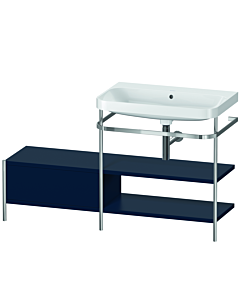 Duravit Happy D.2 Plus Möbelwaschtisch-Kombination HP4847N9898 140 x 49 cm, ohne Hahnloch, nachtblau seidenmatt, mit Metallkonsole