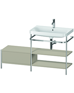 Duravit Happy D.2 Plus furniture washbasin combination HP4847O6060 140 x 49 cm, 2000 tap hole, taupe satin finish, with metal console