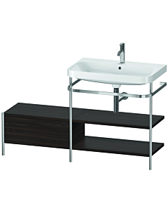 Duravit Happy D.2 Plus vanity washbasin combination HP4847O6969 140 x 49 cm, 2000 tap hole, brushed walnut, with metal console