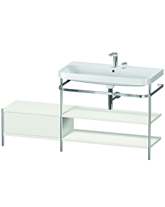 Duravit Happy D.2 Plus Möbelwaschtisch-Kombination HP4848E3939 160 x 49 cm, 2 Hahnlöcher, nordic weiß seidenmatt, mit Metallkonsole