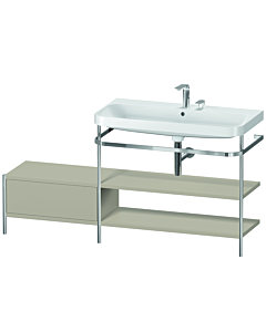 Duravit Happy D.2 Plus combinaison lavabo pour meuble HP4848E6060 160 x 49 cm, 2 trous pour robinetterie, finition taupe satiné, avec console en métal