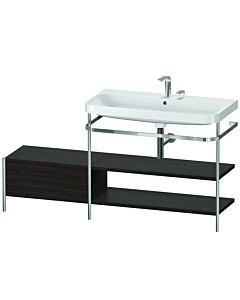Duravit Happy D.2 Plus vanity washbasin combination HP4848E6969 160 x 49 cm, 2 tap holes, brushed walnut, with metal console