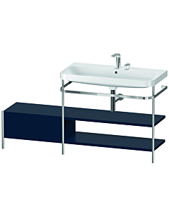 Duravit Happy D.2 Plus furniture washbasin combination HP4848E9898 160 x 49 cm, 2 tap holes, midnight blue satin finish, with metal console