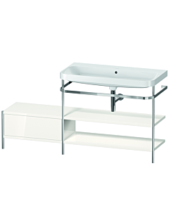 Duravit Happy D.2 Plus furniture washbasin combination HP4848N2222 160 x 49 cm, without tap hole, white high gloss, with metal console