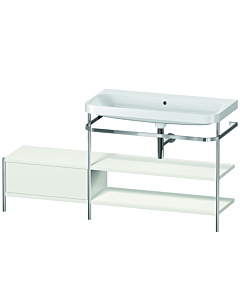 Duravit Happy D.2 Plus Möbelwaschtisch-Kombination HP4848N3939 160 x 49 cm, ohne Hahnloch, nordic weiß seidenmatt, mit Metallkonsole