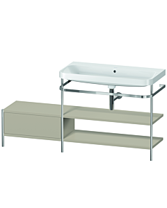 Duravit Happy D.2 Plus vanity combination HP4848N6060 160 x 49 cm, without tap hole, taupe satin finish, with metal console