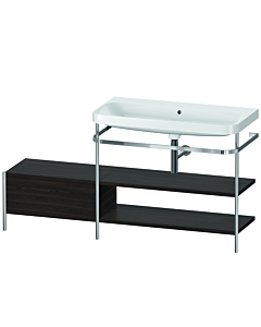 Duravit Happy D.2 Plus Möbelwaschtisch-Kombination HP4848N6969 160 x 49 cm, ohne Hahnloch, nussbaum gebürstet, mit Metallkonsole