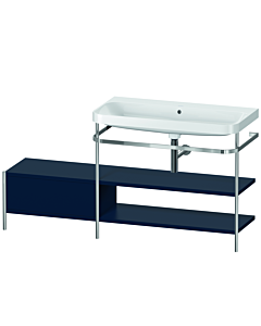 Duravit Happy D.2 Plus furniture washbasin combination HP4848N9898 160 x 49 cm, without tap hole, midnight blue satin finish, with metal console