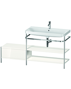 Duravit Happy D.2 Plus combinaison lavabo pour meuble HP4848O2222 160 x 49 cm, trou pour robinetterie 2000 , blanc brillant, avec console en métal