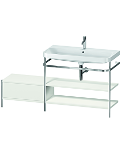 Duravit Happy D.2 Plus furniture washbasin combination HP4848O3939 160 x 49 cm, 2000 tap hole, nordic white satin finish, with metal console
