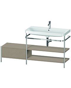 Duravit Happy D.2 Plus Möbelwaschtisch-Kombination HP4848O7575 160 x 49 cm, 1 Hahnloch, leinen, mit Metallkonsole