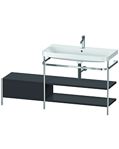 Duravit Happy D.2 Plus furniture washbasin combination HP4848O8080 160 x 49 cm, 2000 tap hole, graphite super matt, with metal console