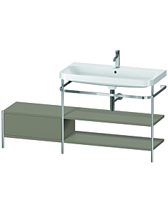 Duravit Happy D.2 Plus combinaison lavabo sur meuble HP4848O9292 160 x 49 cm, trou pour robinetterie 2000 , finition gris pierre satiné, avec console en métal