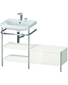 Duravit Happy D.2 Plus combinaison lavabo pour meuble HP4850E2222 120 x 49 cm, 2 trous pour robinetterie, blanc brillant, avec console en métal