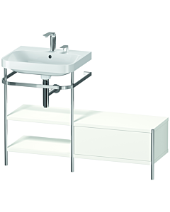 Duravit Happy D.2 Plus combinaison lavabo pour meuble HP4850E3636 120 x 49 cm, 2 trous pour robinetterie, blanc , avec console en métal