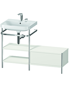 Duravit Happy D.2 Plus Möbelwaschtisch-Kombination HP4850E3939 120 x 49 cm, 2 Hahnlöcher, nordic weiß seidenmatt, mit Metallkonsole