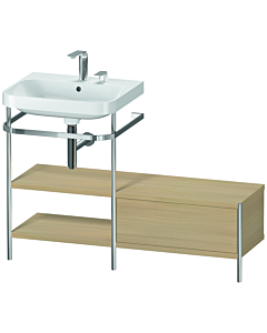 Duravit Happy D.2 Plus vanity washbasin combination HP4850E7171 120 x 49 cm, 2 tap holes, Mediterranean oak, with metal console