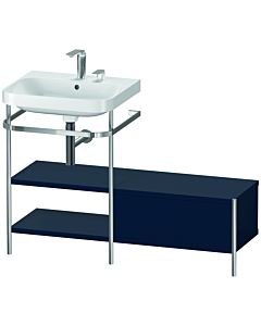 Duravit Happy D.2 Plus combinaison lavabo pour meuble HP4850E9898 120 x 49 cm, 2 trous pour robinet, bleu nuit satiné, avec console en métal