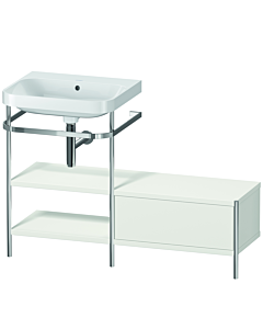 Duravit Happy D.2 Plus furniture washbasin combination HP4850N3939 120 x 49 cm, without tap hole, nordic white satin finish, with metal console