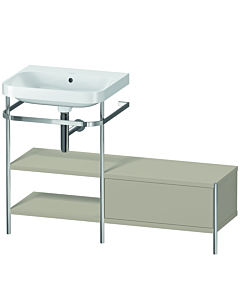 Duravit Happy D.2 Plus Möbelwaschtisch-Kombination HP4850N6060 120 x 49 cm, ohne Hahnloch, taupe seidenmatt, mit Metallkonsole