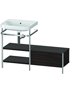 Duravit Happy D.2 Plus Möbelwaschtisch-Kombination HP4850N6969 120 x 49 cm, ohne Hahnloch, nussbaum gebürstet, mit Metallkonsole