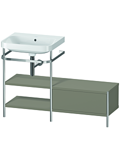Duravit Happy D.2 Plus furniture washbasin combination HP4850N9292 120 x 49 cm, without tap hole, stone gray satin finish, with metal console