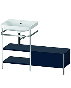 Duravit Happy D.2 Plus furniture washbasin combination HP4850N9898 120 x 49 cm, without tap hole, midnight blue satin finish, with metal console