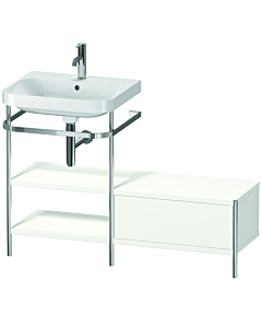 Duravit Happy D.2 Plus Möbelwaschtisch-Kombination HP4850O3636 120 x 49 cm, 1 Hahnloch, weiß seidenmatt, mit Metallkonsole