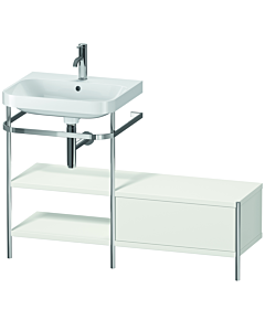 Duravit Happy D.2 Plus Möbelwaschtisch-Kombination HP4850O3939 120 x 49 cm, 1 Hahnloch, nordic weiß seidenmatt, mit Metallkonsole