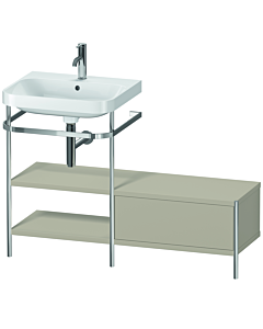 Duravit Happy D.2 Plus furniture washbasin combination HP4850O6060 120 x 49 cm, 2000 tap hole, taupe satin finish, with metal console