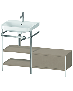 Duravit Happy D.2 Plus combinaison lavabo sur meuble HP4850O7575 120 x 49 cm, trou pour robinetterie 2000 , lin, avec console en métal