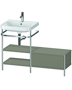 Duravit Happy D.2 Plus combinaison lavabo pour meuble HP4850O9292 120 x 49 cm, trou pour robinetterie 2000 , finition gris pierre satiné, avec console en métal