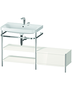 Duravit Happy D.2 Plus Möbelwaschtisch-Kombination HP4852E2222 140 x 49 cm, 2 Hahnlöcher, weiß hochglanz, mit Metallkonsole