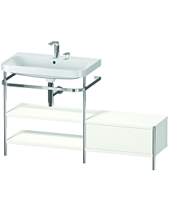 Duravit Happy D.2 Plus combinaison lavabo sur meuble HP4852E3636 140 x 49 cm, 2 trous pour robinetterie, blanc , avec console en métal